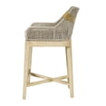 thumbnail image 4 of 30 Inch Set of 2 Barstool Chairs-Handcrafted Mango Wood-Beige Cushion, 4 of 9