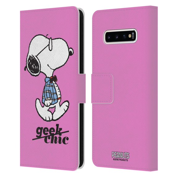 Head Case Designs Officially Licensed Peanuts The Many Faces Of Snoopy Joe Preppy Leather Book Wallet Case Cover Compatible with Samsung Samsung Galaxy S10+ / S10 Plus