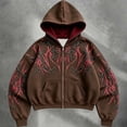 thumbnail image 6 of Men's Y2k Goth Graphic Zip Up Hoodies Long Sleeve Grunge Punk Sweatshirt with Pockets, 6 of 8