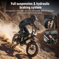 thumbnail image 6 of Plus Electric Bike for Adults, 1500W Peak 28 MPH 20" Fat Tires Electric Bicycle with Dual Suspension & Brakes Motorcycle, E-Bike Green, 6 of 6