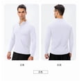thumbnail image 5 of pstuiky camisas de hombre de manga larga, Traje de entrenamiento deportivo de invierno para hombre, de manga larga, secado rápido, con media cremallera, sudadera ajustada Tops casuales para hombres s, 5 of 5