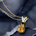 thumbnail image 2 of Gem Stone King 1.32 Ct Oval Checkerboard Yellow Citrine Black Diamond 18K Yellow Gold Plated Silver Pendant with Chain, 2 of 4