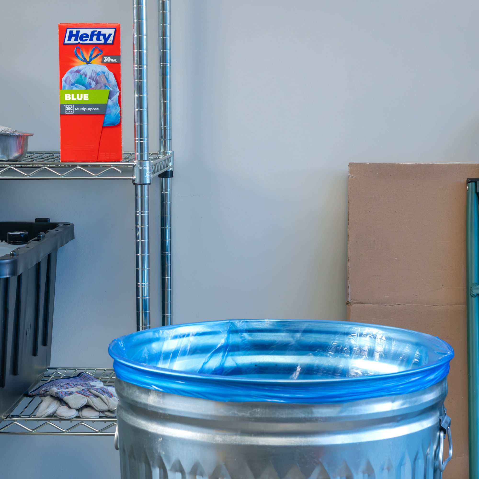 Hefty Blue Trash Bags, Blue, 30 Gallon, 40 Count