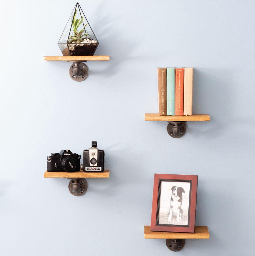 1/2 In X 6 In Double Flange Shelf Bracket, 4 Pack