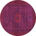 thumbnail image 1 of Ahgly Company Indoor Round Abstract Pink Modern Area Rugs, 5' Round, 1 of 4
