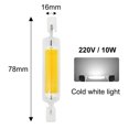 thumbnail image 2 of Lámpara LED R7S de cristal COB de doble extremo con enchufe horizontal de 78 mm y 118 mm, 2 of 5