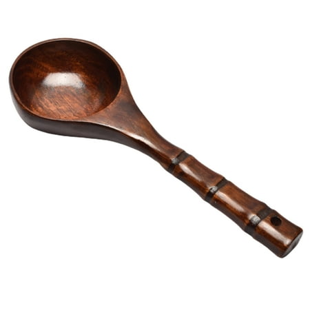 

Oiur Japanese Style Hand Carved Heat-Resistant Wooden Spoon Bamboo Long Handle Rice Spoon Kitchen Tools