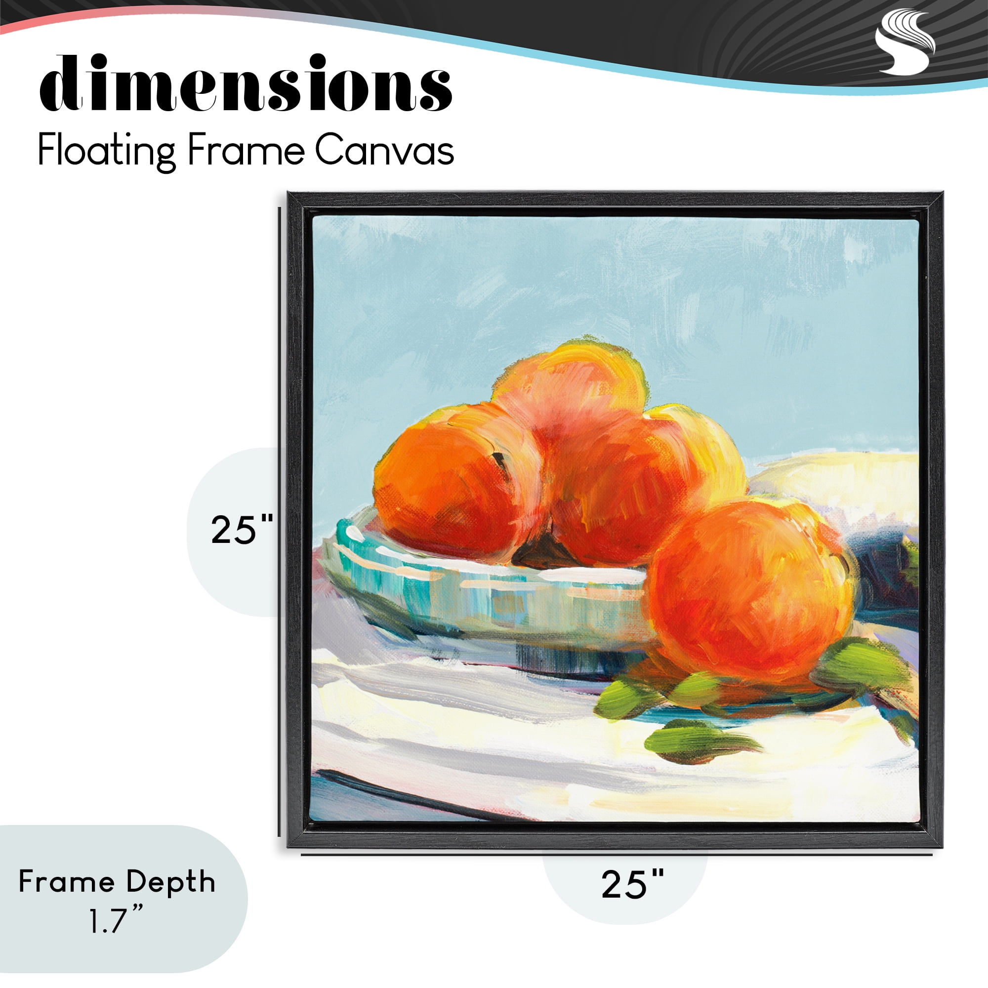 Stupell Industries Citrus Plantation Still Life Black Framed Floater Canvas Wall Art, design by Jane Slivka
