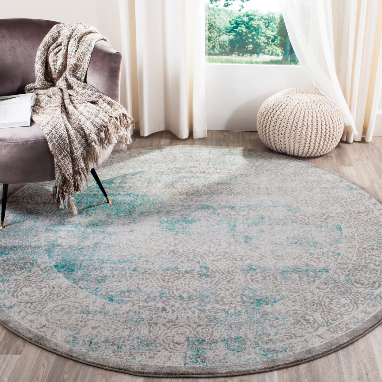 SAFAVIEH Passion Karena Oriental Runner Rug, Turquoise/Ivory, 2'2" x 16'