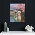 thumbnail image 5 of COMIO  Canvas Wall Art Beautiful Peach Blossom Tree Lake Pavilion Scenery Beautiful Picture Abstract Painting Print Wall Art for Bedroom Bathroom Kitchen Decor, 5 of 5