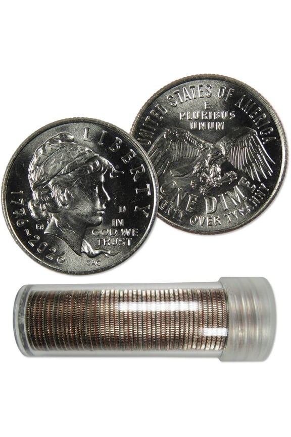 2026 D Emerging Liberty American 250th Anniversary Semiquincentennial Clad Dime Roll Uncirculated