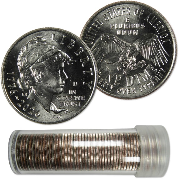 2026 D Emerging Liberty American 250th Anniversary Semiquincentennial Clad Dime Roll Uncirculated