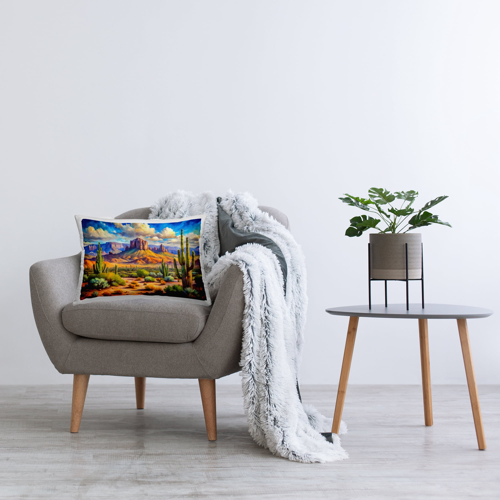 Stupell Industries Majestic Saguaro Desert Landscape Decorative Printed Throw Pillow, design by Creative Studio, 14 x 7 x 20