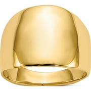 Jewelry by Sweet Pea 10K Yellow Gold Polished 3-14mm Dome Cigar Band Ring