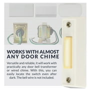 Newhouse Hardware Rectangular Lighted Wired Doorbell Push Button, White