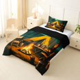 thumbnail image 2 of Erosebridal Teens Happy Camping Twin Comforter Sets 3-Piece,Jungle Adventure Theme Bedding Set for Boys Girls,Black Reversible,Breathable Home Decor, 2 of 6