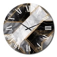 thumbnail image 2 of Designart "Marble Granite Agate with Gold Accents IV" Modern Geometric Oversized Wall Clock, 2 of 6