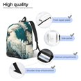 thumbnail image 3 of Kdxio Tropical Parrot Floral Artwork Print Canvas Backpack for School Work Travel Lightweight Unisex Daypack with Laptop Compartment and Adjustable Straps-Small, 3 of 5