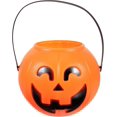 thumbnail image 1 of Cubo de calabaza de Halloween Cubo de calabaza brillante de Halloween Cubo de minicalabaza con dulces de Halloween Cubo con cara de calabaza naranja Linterna de calabaza, 1 of 2