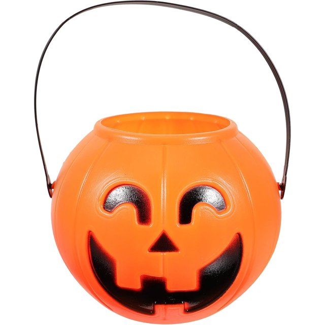 Cubo de calabaza de Halloween Cubo de calabaza brillante de Halloween Cubo de minicalabaza con dulces de Halloween Cubo con cara de calabaza naranja Linterna de calabaza