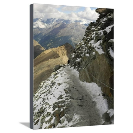 Switzerland, Zermatt, Hiking Trail from Schwarzsee to Hornli Hut Stretched Canvas Print Wall Art By Jamie And Judy