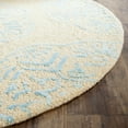 thumbnail image 3 of SAFAVIEH Bella Glenna Medallion Floral Wool Area Rug, Beige/Turquoise, 5' x 5' Round, 3 of 5