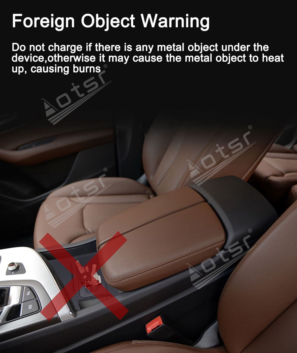 Aotsr AI car Auto wireless charger for Audi Q7 2017-2019 Intelligent Infrared Fast Wireless Charging