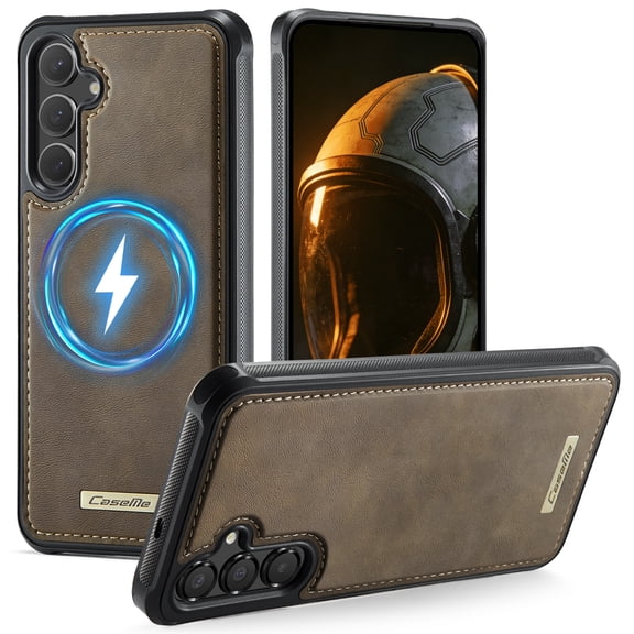 Ultra Slim Magnetic Case Compatible with Samsung Galaxy A16 5G/4G, Classic PU Leather Shockproof Drop Protection Scratch-Resistant Anti-Slip Phone Cover for Samsung Galaxy A16 5G/4G, Coffee