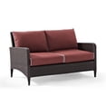 thumbnail image 3 of Crosley Kiawah Causeuse d'Extérieur en Osier, Couleur Sangria, 3 of 15