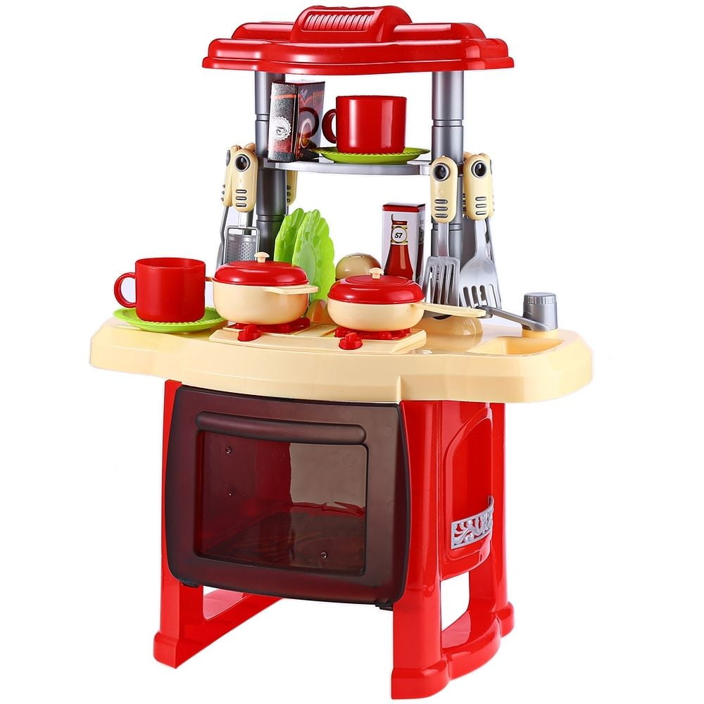 Kitchen Toy Battery Operated Kitchen Cooking Play Set Gift for Kids Light Sound 