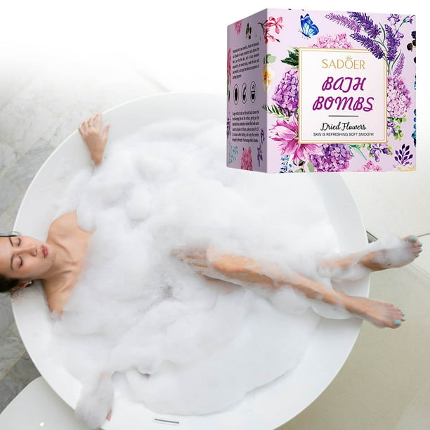 Bomba de baño Explosión de aromaterapia Bola de sal de baño | Suave humectante con aceite de coco y vitamina E | Relajante y relajante spa efervescente | Forma de flor de corazón de estrella |