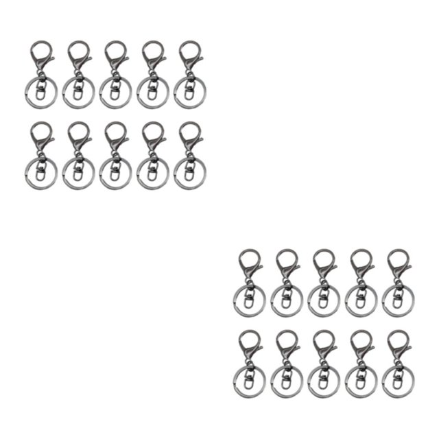 Transemion 10pcs Metal Key Chain Snap Hooks - Accessories For Personalized Keychain Clasps Swivel Hooks Gun black 2Set