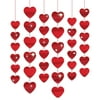Red Heart Shape Hanging String Garland Double Sided Romantic Banners Party Gifts Holiday Household Decoration Accessories 6 Pieces