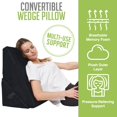thumbnail image 2 of Bed Wedge Pillow - Adjustable 9&12 Inch Folding Memory Foam Incline Cushion System for Legs and Back Support Pillow - Acid Reflux, Anti Snoring, Heartburn, Reading – Machine Washable, 2 of 8