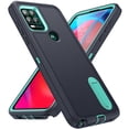 thumbnail image 1 of Feishell Étui pour Motorola Moto g Stylus 5G 2021, Protection Militaire Robuste à 3 Couches avec Support Caché, Pare-Chocs Hybride Résistant aux Chocs, Bleu Foncé+mental, 1 of 9