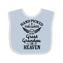 Inktastic Handpicked for Earth by My Great Grandpa in Heaven Boys or Girls Baby Bib