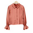 thumbnail image 7 of ZJXFGS Ruffle Blouse for Women Ruffle Tops for Women Trendy Work Shirts for Women High Collar Blouses for Women Red 3XL, 7 of 7