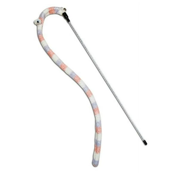 Touchcat CTY11PK Worm-Tail Designer Wand Cat Teaser - Pink - One Size