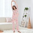 thumbnail image 5 of FORMRS Womens Pajama Set Long Sleeve Top and Pants with Pockets Soft Comfy Lounge Sleepwear, Sizes S-2XL, Love in The Air, 5 of 7