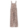 thumbnail image 5 of Neewe Women's Casual Loose Overalls Jumpsuits One Piece Sleeveless Printed Wide Leg Long Pant Rompers With Pockets-Khaki M, 5 of 6