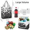 thumbnail image 3 of 5 Pack Foldable Shopping Bag,Halloween Bat Swarm Pattern Reusable Grocery Bags with Pockets,Large Reusable Tote Bags with Handles Waterproof & Lightweight, 3 of 6