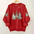 thumbnail image 2 of SwiftWear Red Christmas Themed Crewneck Sweatshirt for Women - Holiday Cute Print Long Sleeve Pullover Cozy No-Hood Design with Festive Patterns, 2 of 4