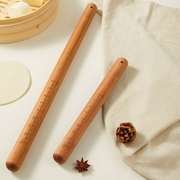 Rodillo de madera de 16 pulgadas para hornear - Rodillo de masa estilo francés con superficie antiadherente para tartas, galletas, pizza y pan