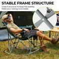 thumbnail image 4 of FUNDANGO 2-Pack Rocking Camping Chairs for Patio Swing Lounge, Folding Chair with Headrest, Perfect for Adults, Blue, 4 of 10