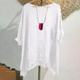 thumbnail image 6 of TKLPEHG Spring Tunic Tops for Women Loose Fit Short Sleeve Leisure Summer Crew Neck Raglan Lightweight Comfy Ladies Solid Color Tee Everyday Wear (White,XXL), 6 of 7