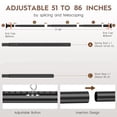 thumbnail image 2 of GIRACOA Octagon Tension Curtain Rod 51-128 Inches, Heavy Duty No Drill Adjustable Rod with 12 Rings, Matte Black, 2 of 7