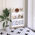 thumbnail image 2 of Wall-Mounted Kids Bookshelf - White 4-Shelf Book Display with Wood Base (28.74" X 5.91"), 2 of 15