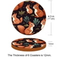 thumbnail image 3 of Squirrel 6PCS Round Coasters, Microfiber Leather Drink Coasters Set of 6, 11x11 cm/4.3x4.3 in Coaster for Drinks, Heat Cup Coasters, Table Coasters for Home and Office, 3 of 6