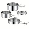 thumbnail image 4 of Portable Stainless Steel Cookware Set, Camping Pots Pans Camping Picnic Outdoor Pan Pot Plate Tableware, 4 of 5