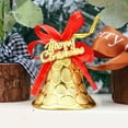 thumbnail image 7 of Cevemin 6pc Golden Christmas Bells with Red Bows - 5cm Metal Tree Ornaments for Holiday Home Decor, Gift Wrapping & Festive Party Supplies (6 Pack), 7 of 7